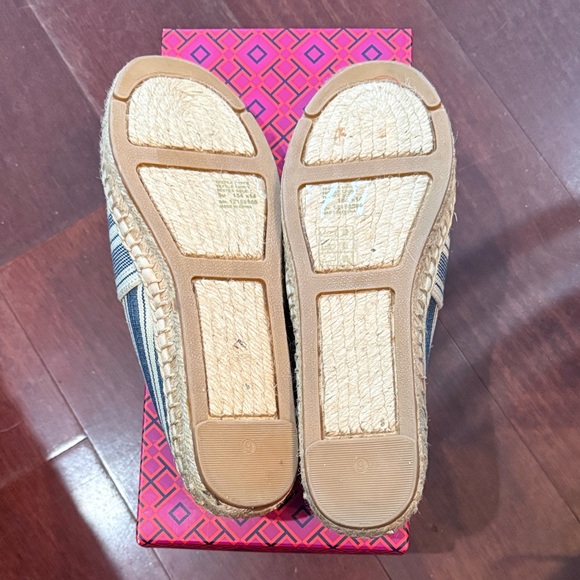 Tory Burch Awning Ivory Espadrille Flats - Picture 2 of 5